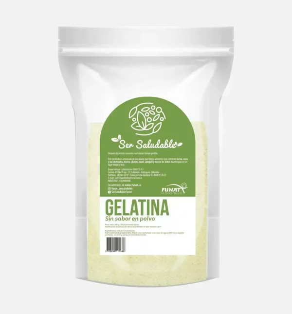 Gelatina sin sabor en polvo